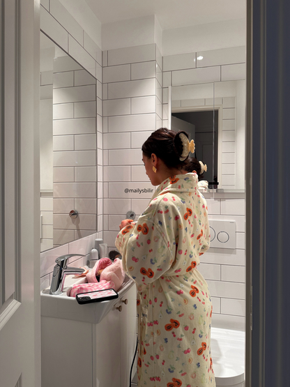 Beauty case pale pink terry