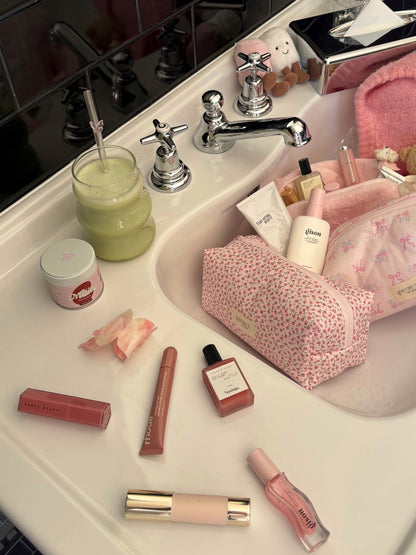 Beauty case floral pink