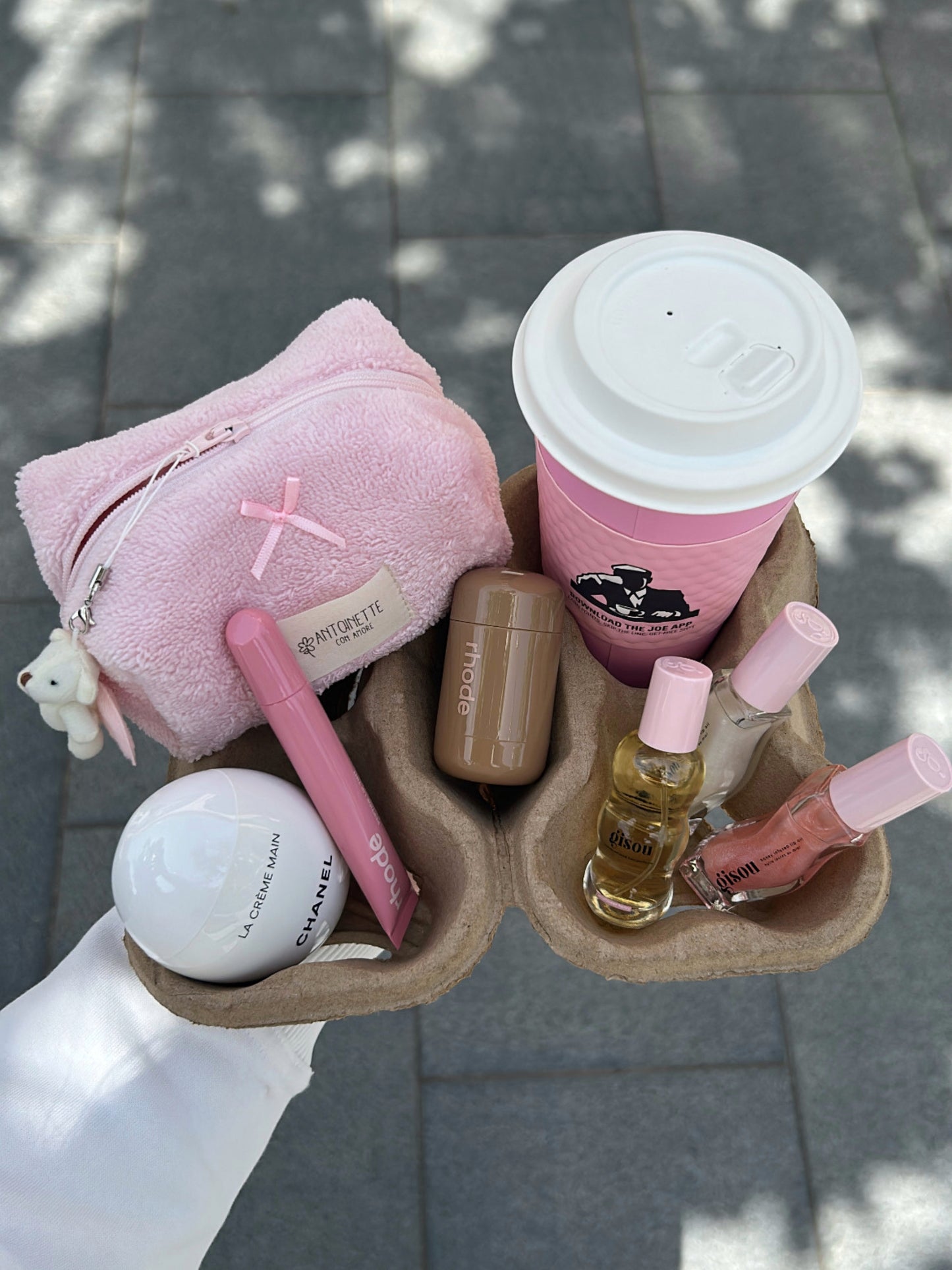 Beauty case pink bamboo