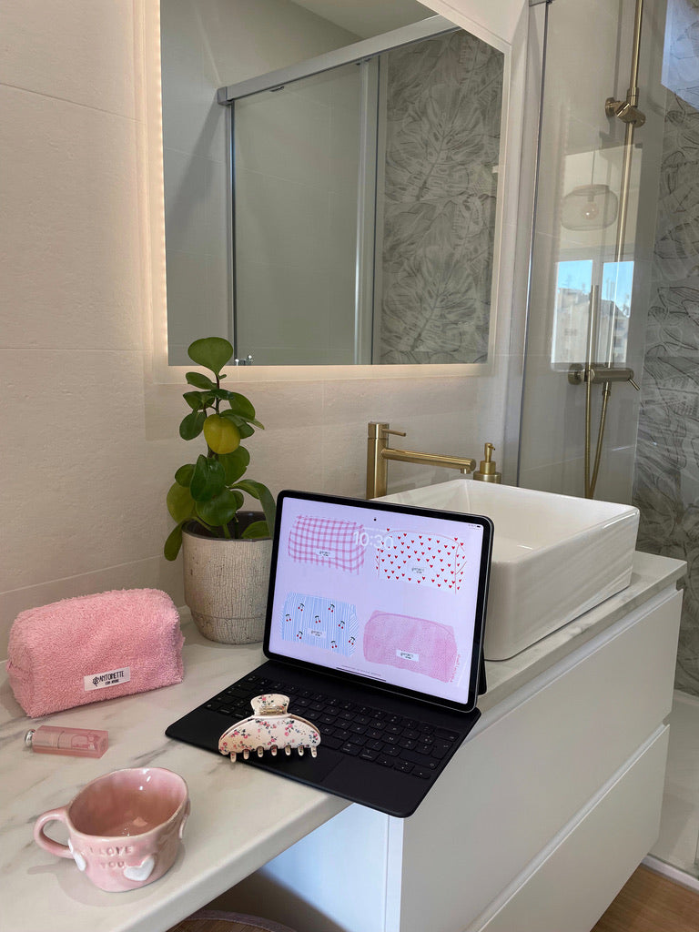 Beauty case pink terry