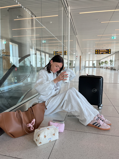 Beauty case pink stripes